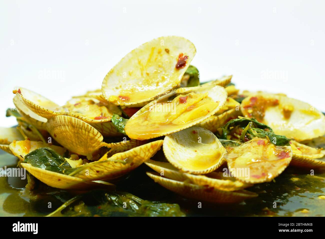 stir fried clams with roasted chili paste on plate Stock Photo Alamy