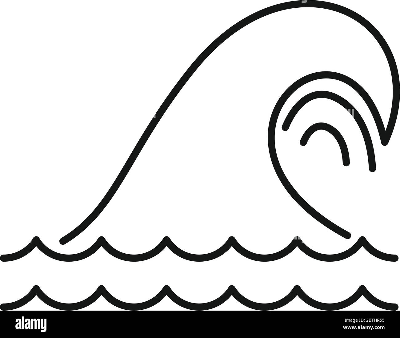 Tsunami icon. Outline tsunami vector icon for web design isolated on white background Stock Vector