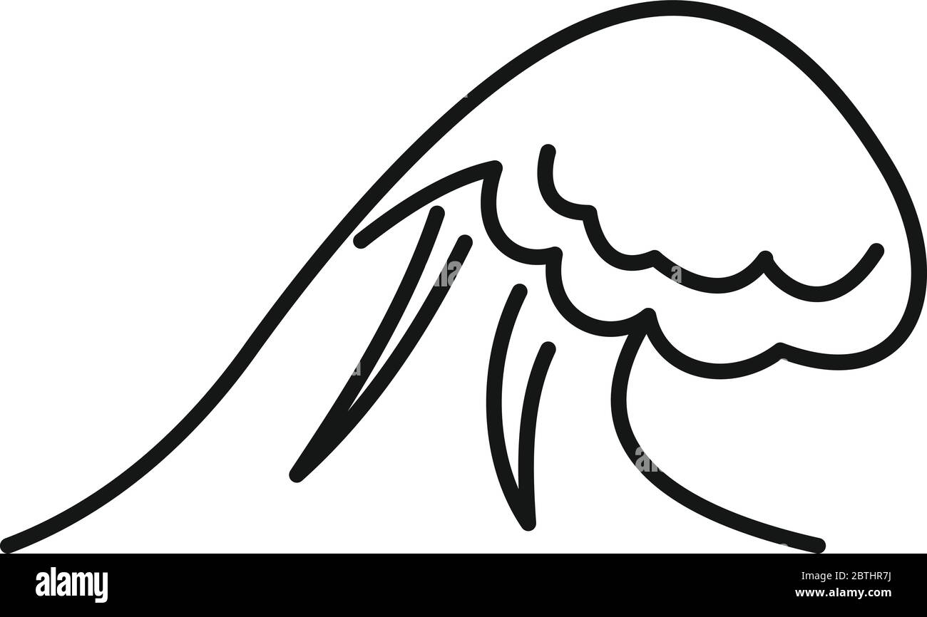 Risk tsunami icon. Outline risk tsunami vector icon for web design isolated on white background Stock Vector