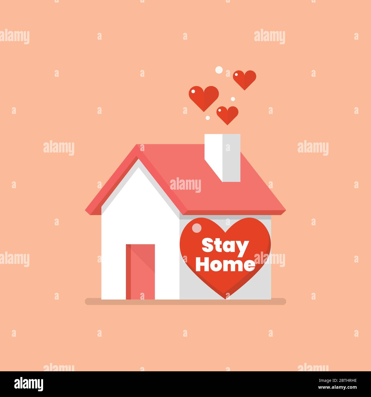House icon with word stay home. flat style vector illustration Stock ...