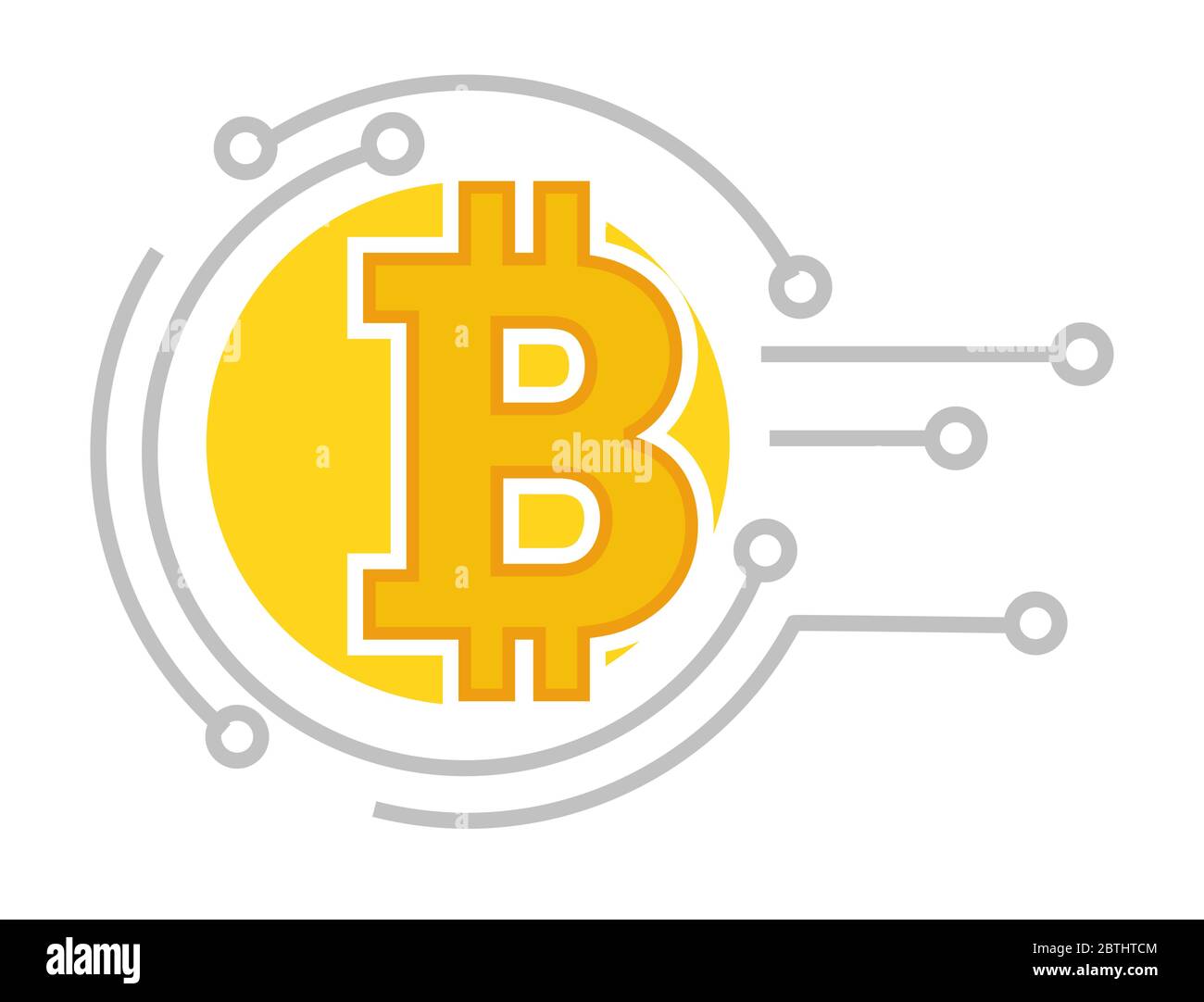 Virtual system for payment and investment, bitcoin cryptocurrency Stock Vector