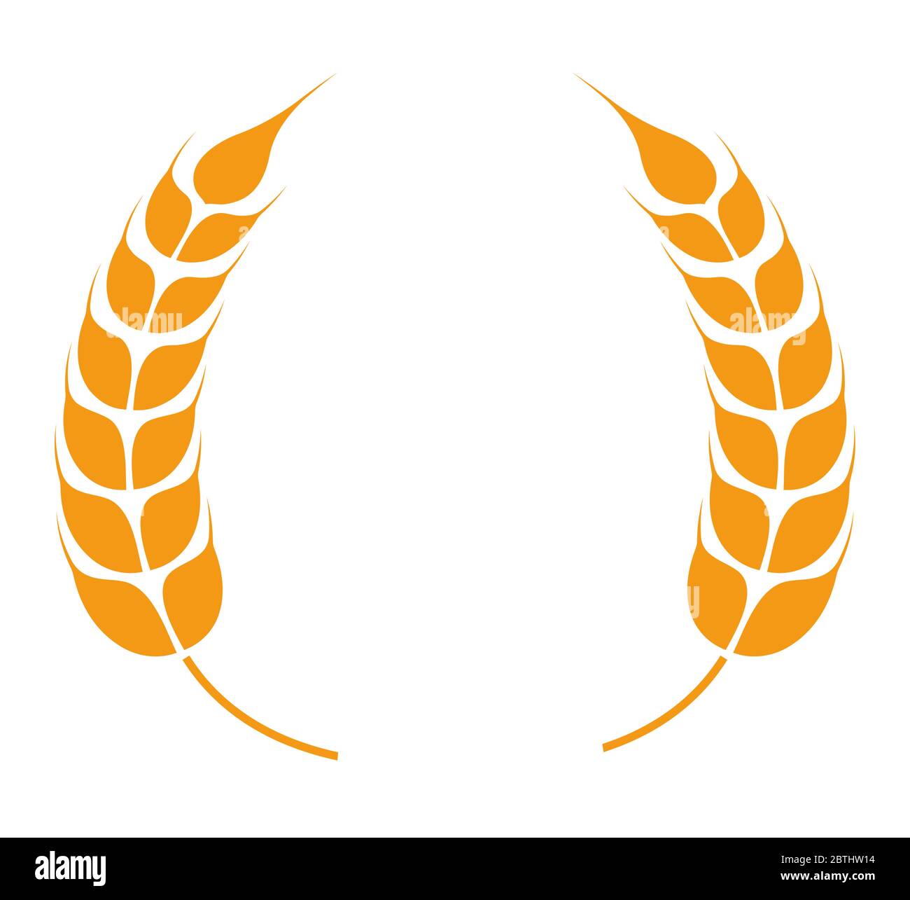 Wheat spikelets forming wreath, barley spikes round vector Stock Vector