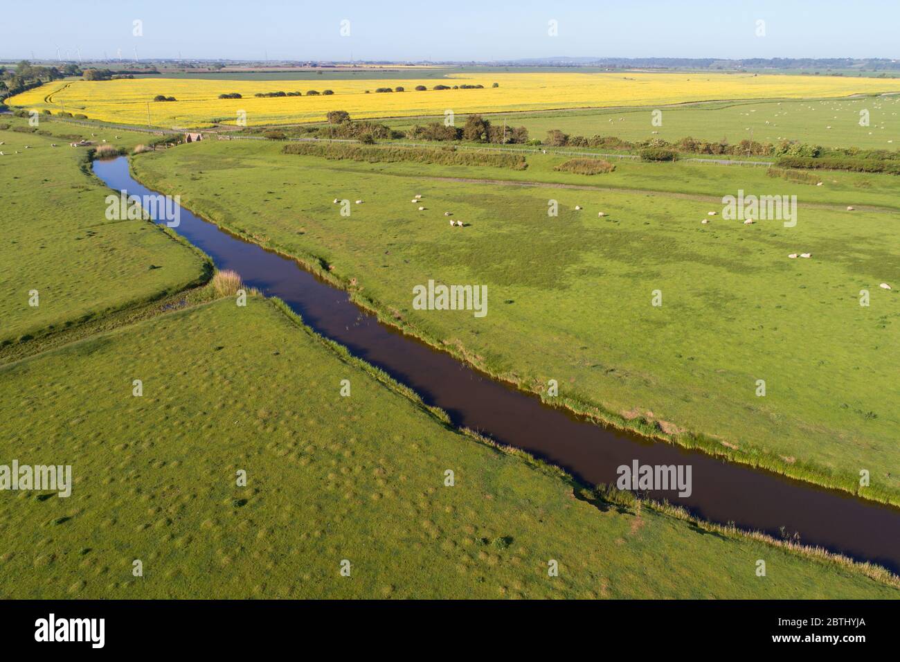 aerial view of drainage on romney marsh near fairfield kent Stock Photo ...