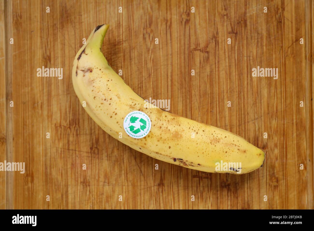 This Packaging is Compostable and Biodegradable. Concept image, banana ...