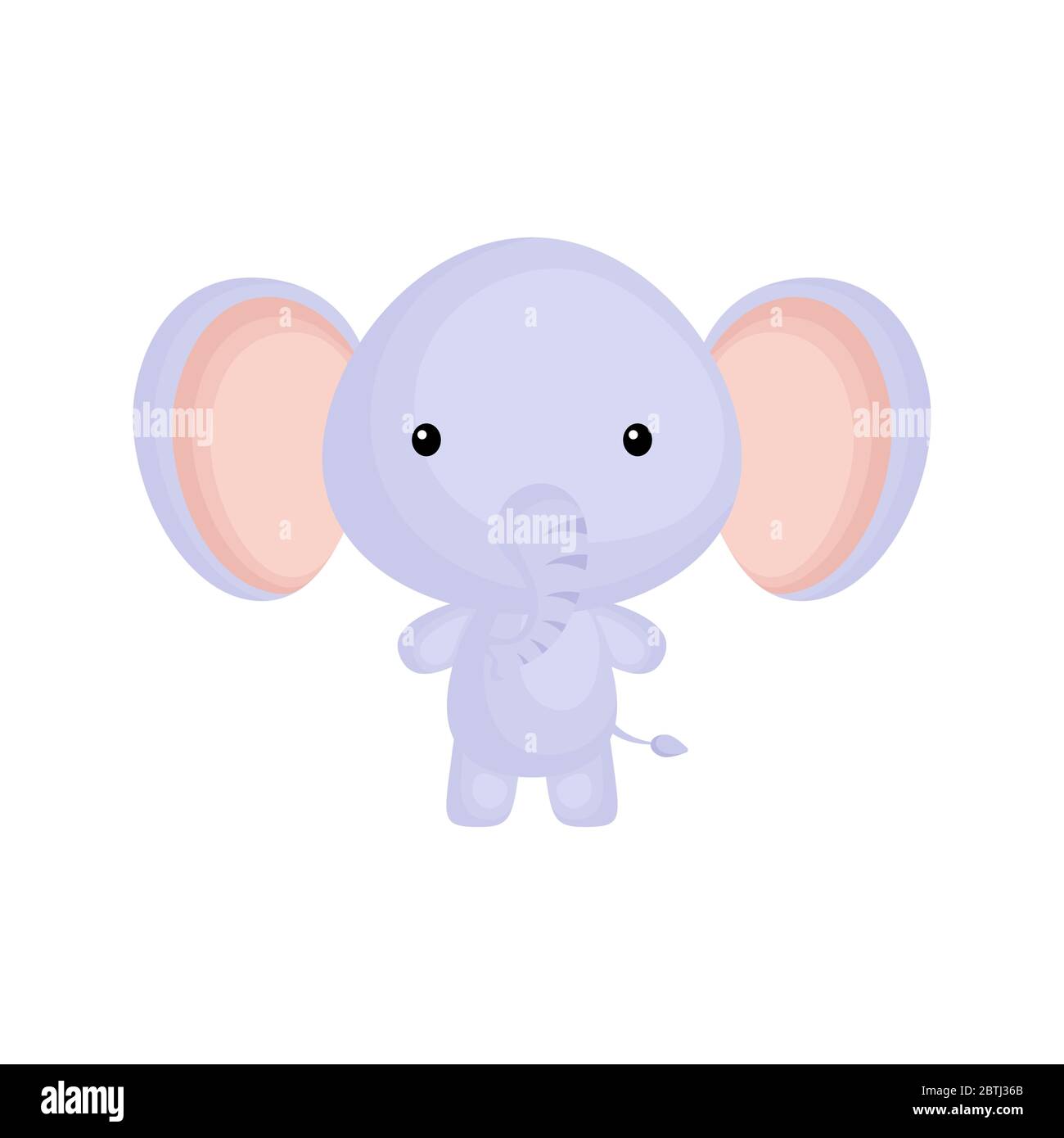 Cute Funny Baby Elephant Isolated On White Background Wild Africa