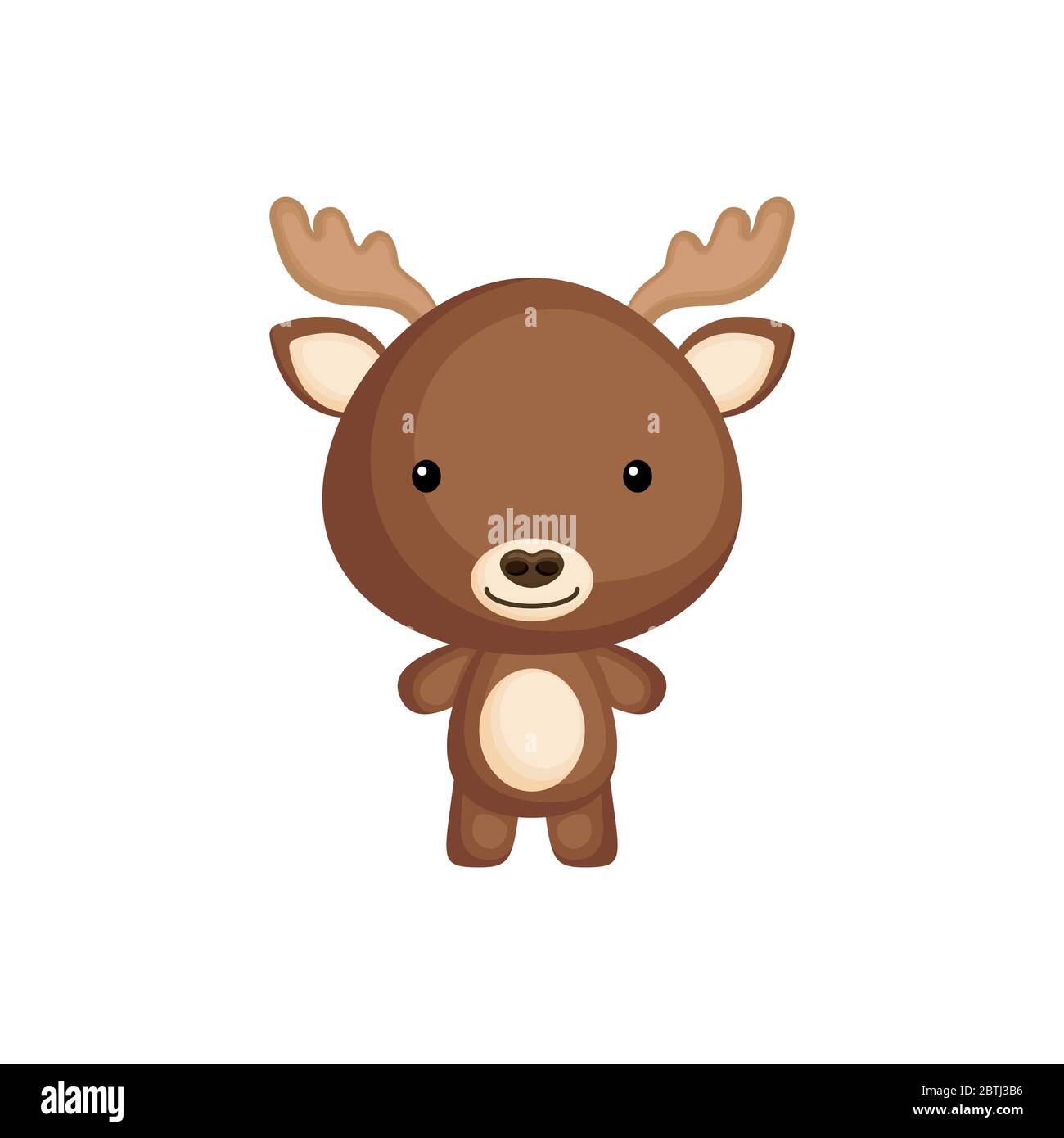 Cute Funny Baby Moose Isolated On White Background Wild Forest Adorable Animal Character For Design Of Album Scrapbook Card And Invitation Stock Vector Image Art Alamy