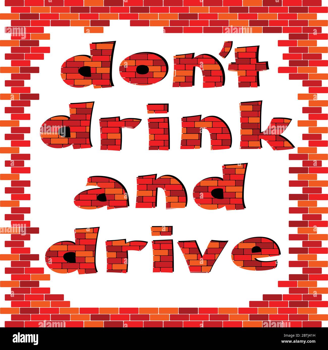 dont drink and drive red brick word vector illustration Stock Vector ...