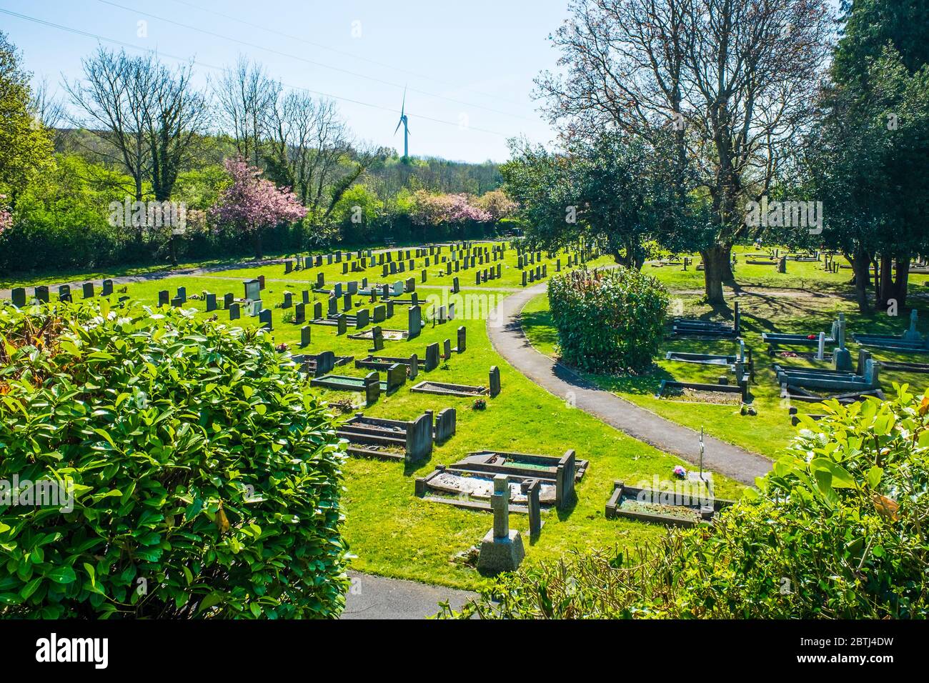 Kendal UK 25 May 2020 well kept graveyard on parkside road Stock Photo