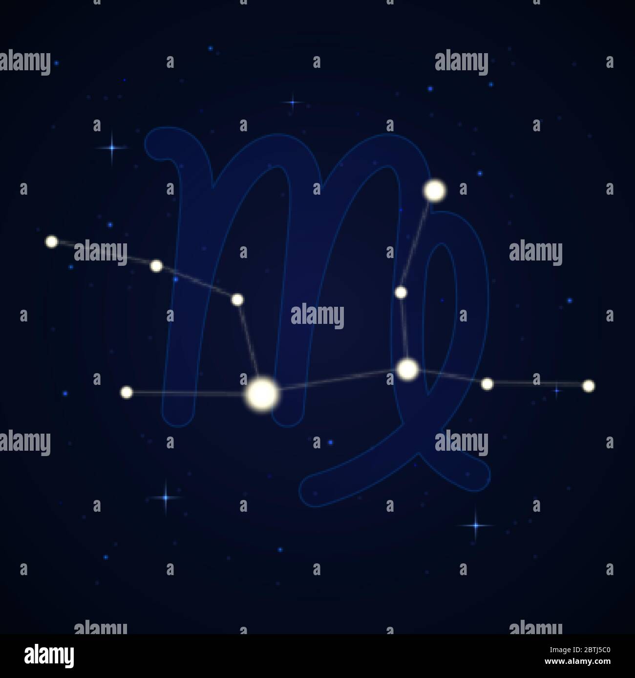Virgo, the virgin. Constellation and zodiac sign on the starry night ...