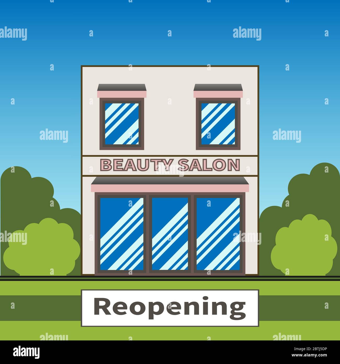 Beauty salon reopened after coronavirus COVID19 lockdown. Nameplate