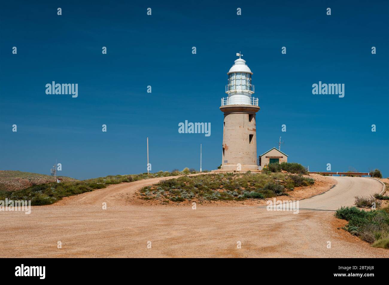 Vlamingh Head Lighthouse at the Coral Coast close to Exmouth. Stock Photo