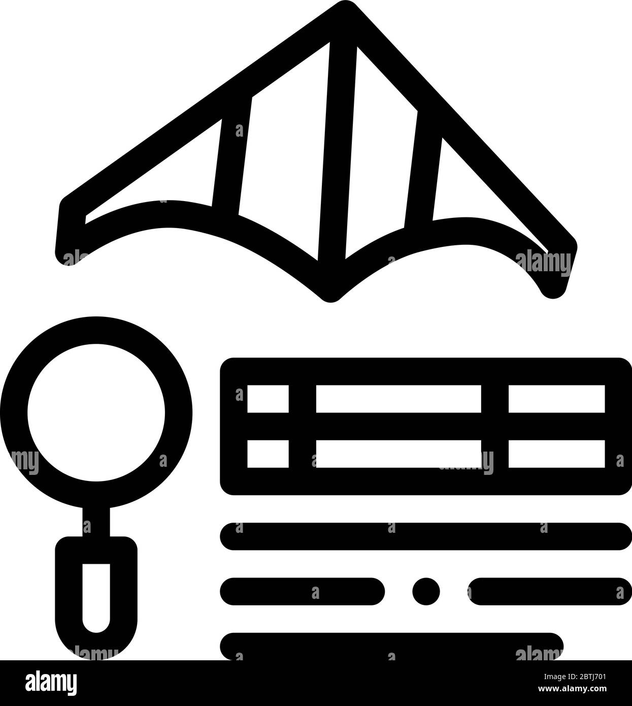 kite flight research icon vector outline illustration Stock Vector
