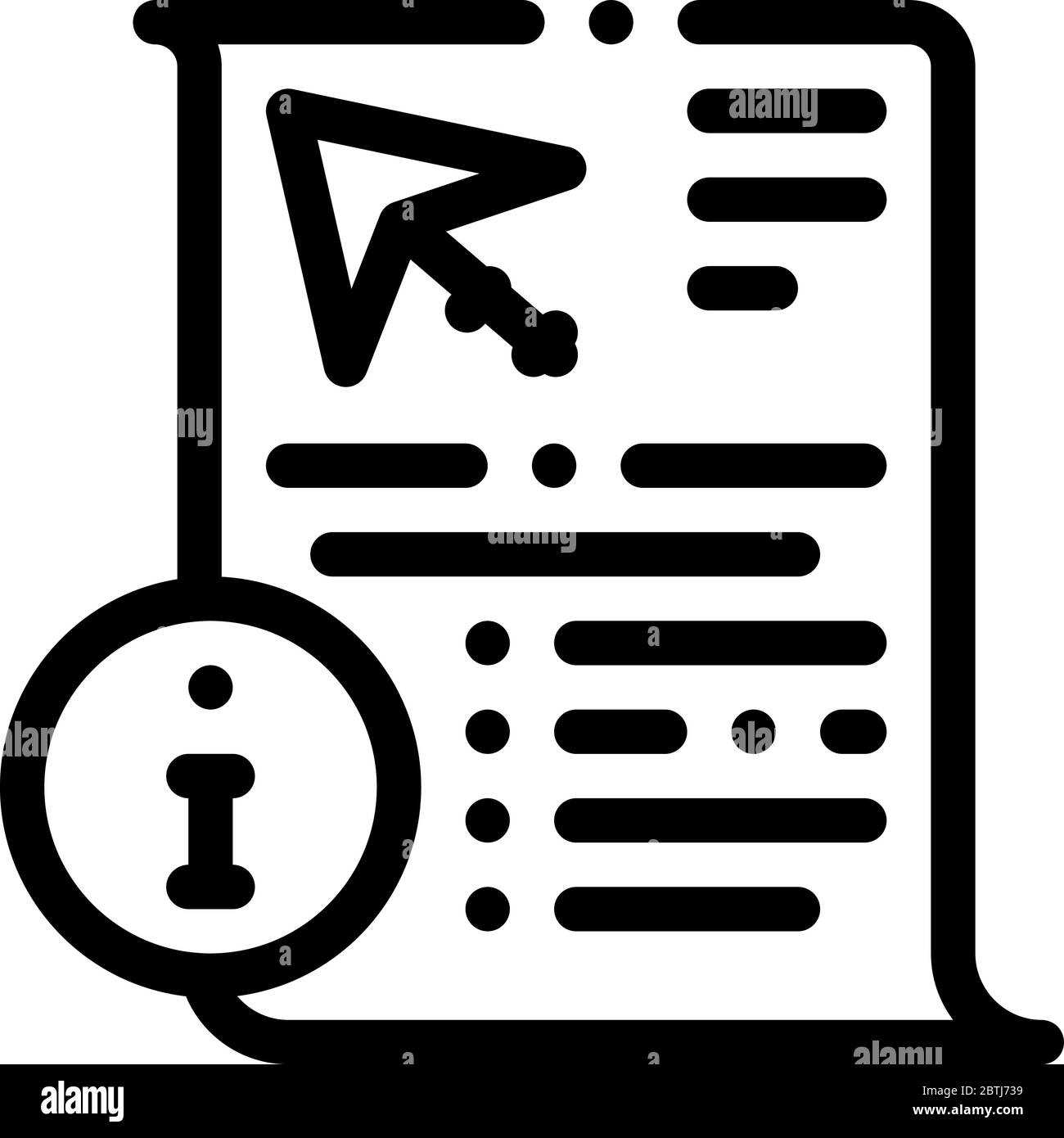 information sheet about kite icon vector outline illustration Stock Vector