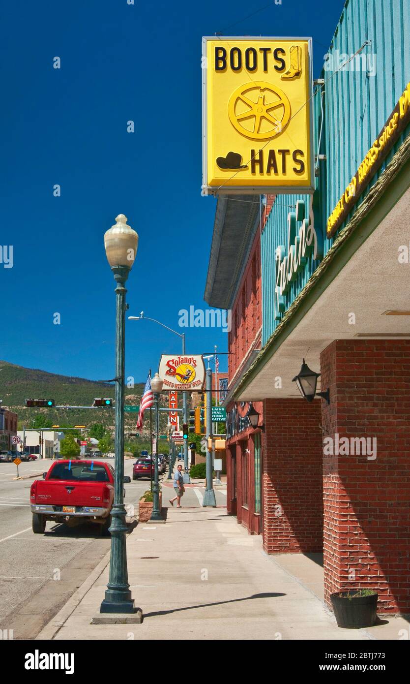 Shops at 2nd Street in Raton, New Mexico, USA Stock Photo