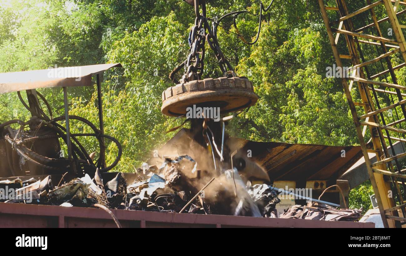 Image of industrial electric lifting metal details and part on