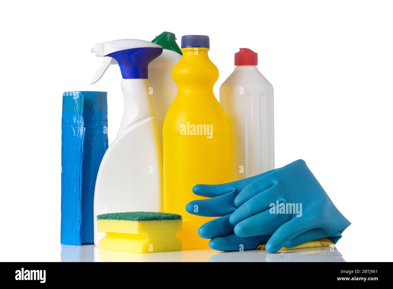 Cleaning jars isolated on white background Stock Photo Alamy