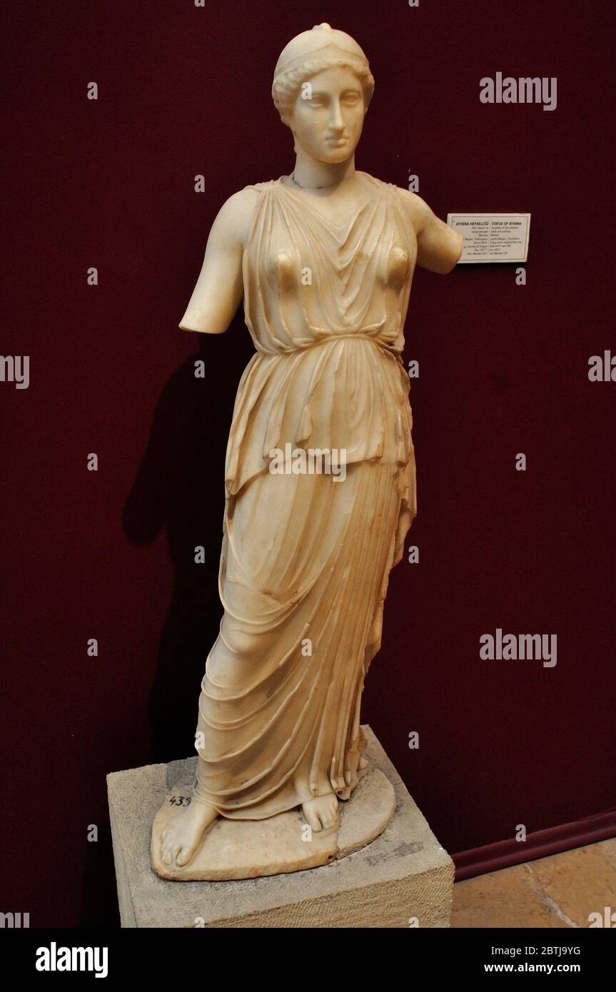 Statue of Athena - Archeological Museum in  ISTANBUL - Bosphorus Strait - TURKEY Stock Photo
