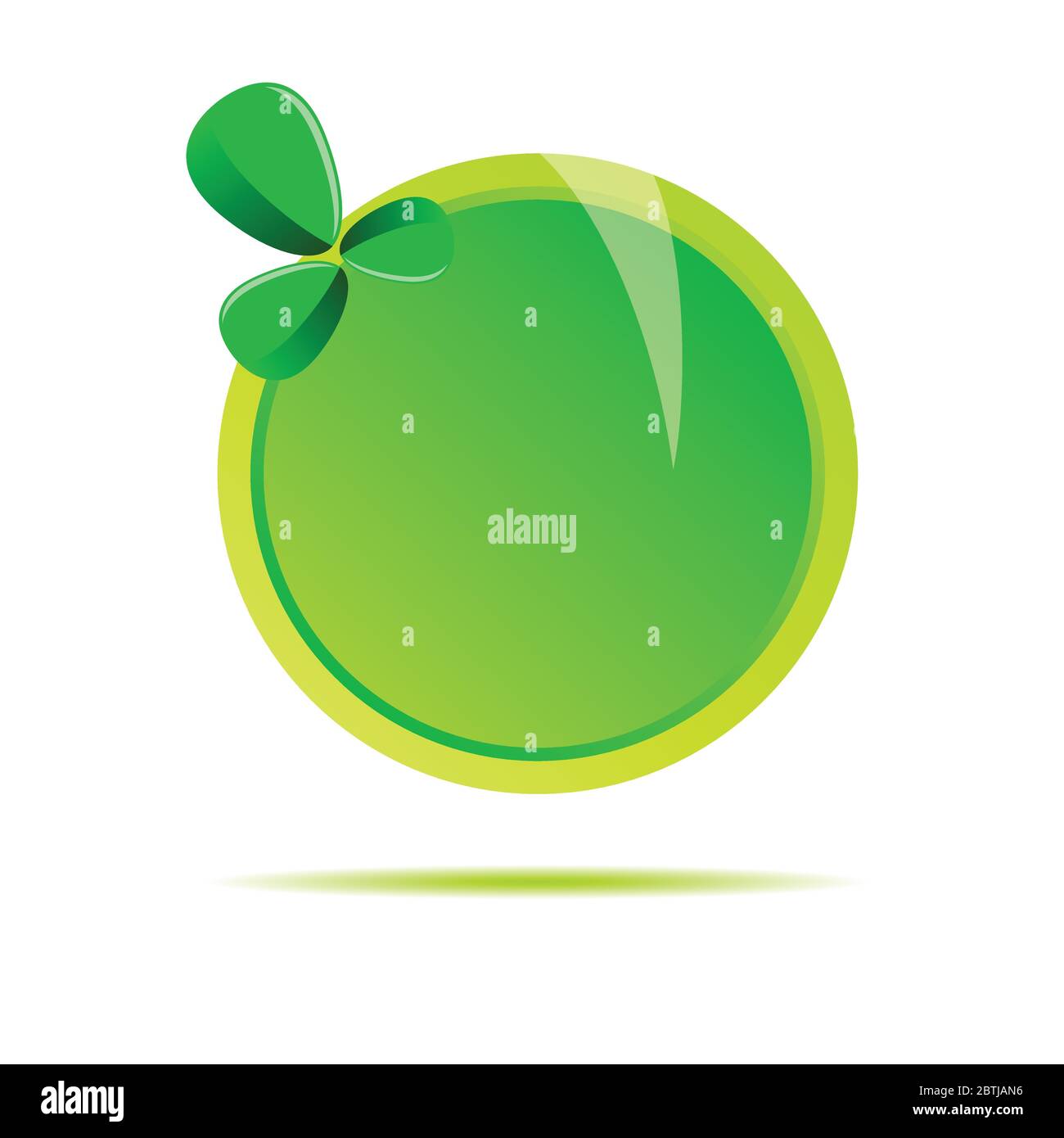 green circle with leaf illustration on white Stock Vector Image & Art ...