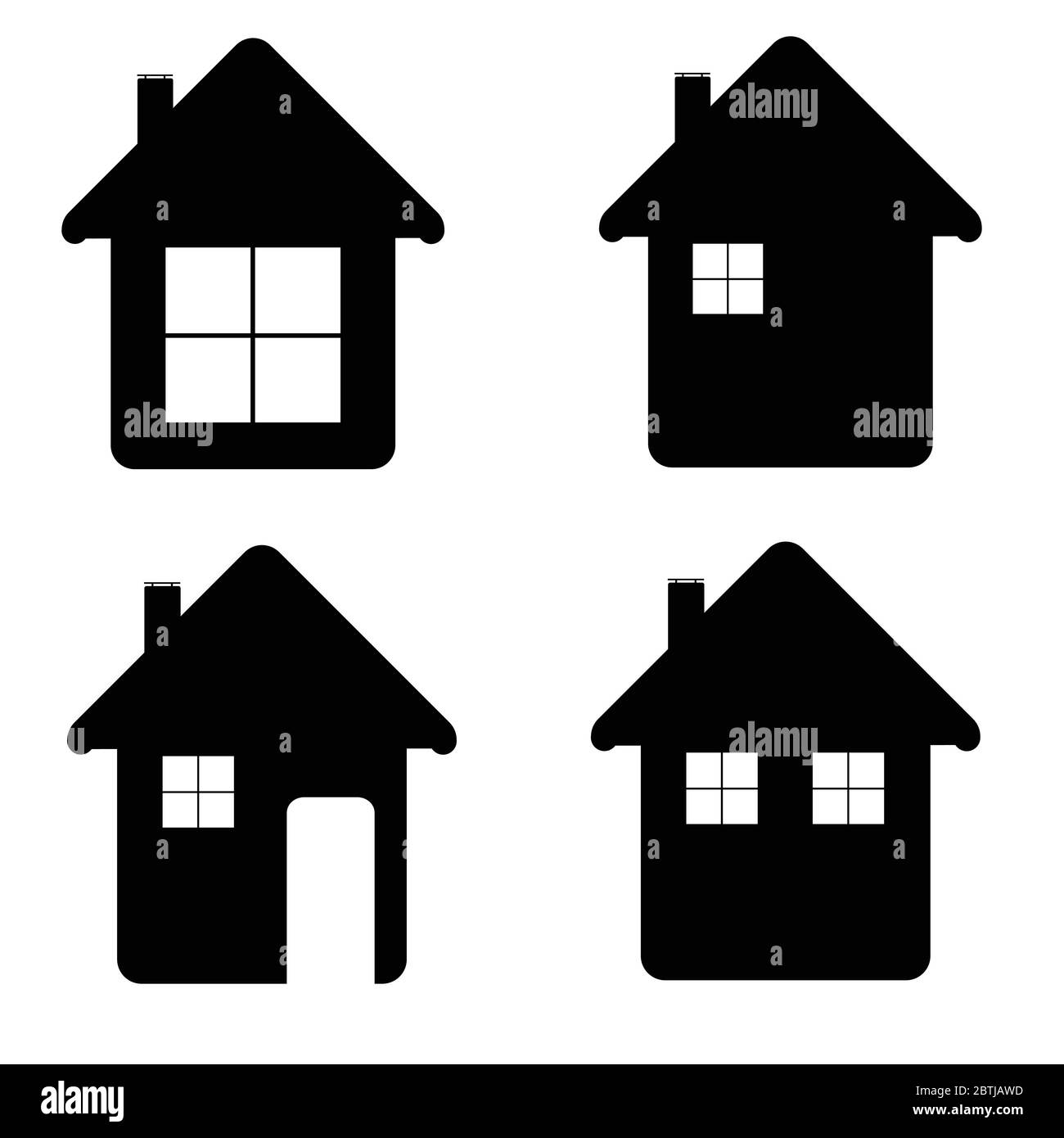 house icon illustration in black color on white Stock Vector Image ...