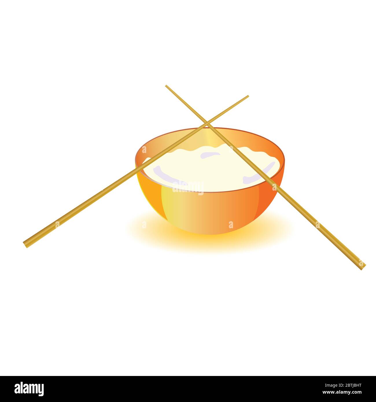 japanese rice bowl with sticks vector illustration Stock Vector Image