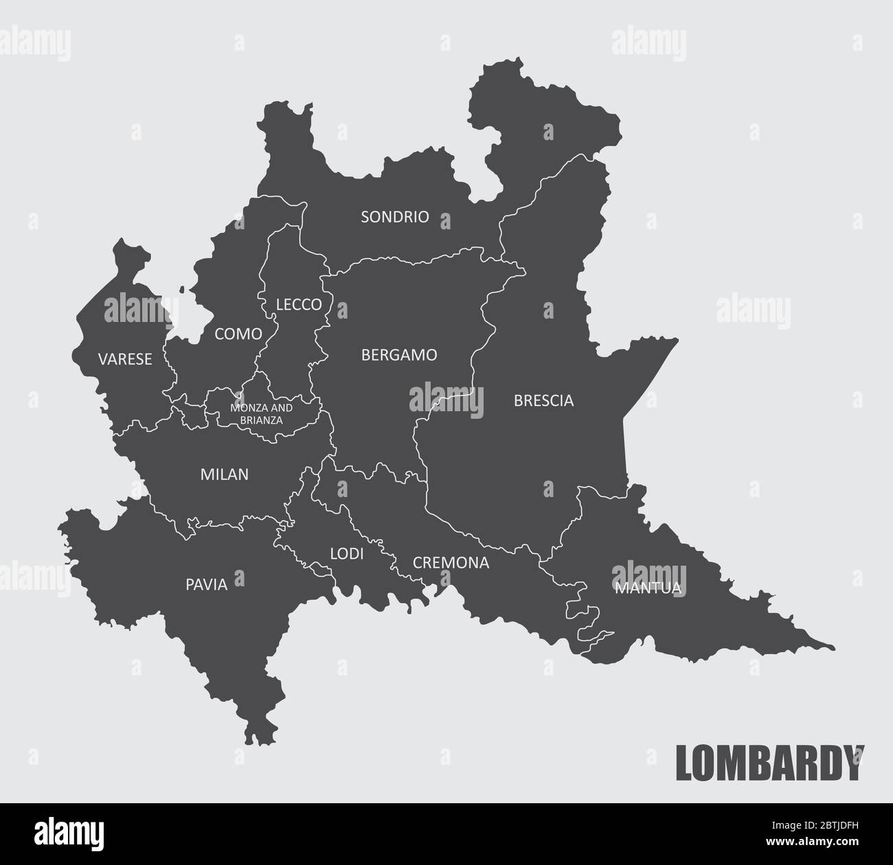 Lombardy region map Stock Vector