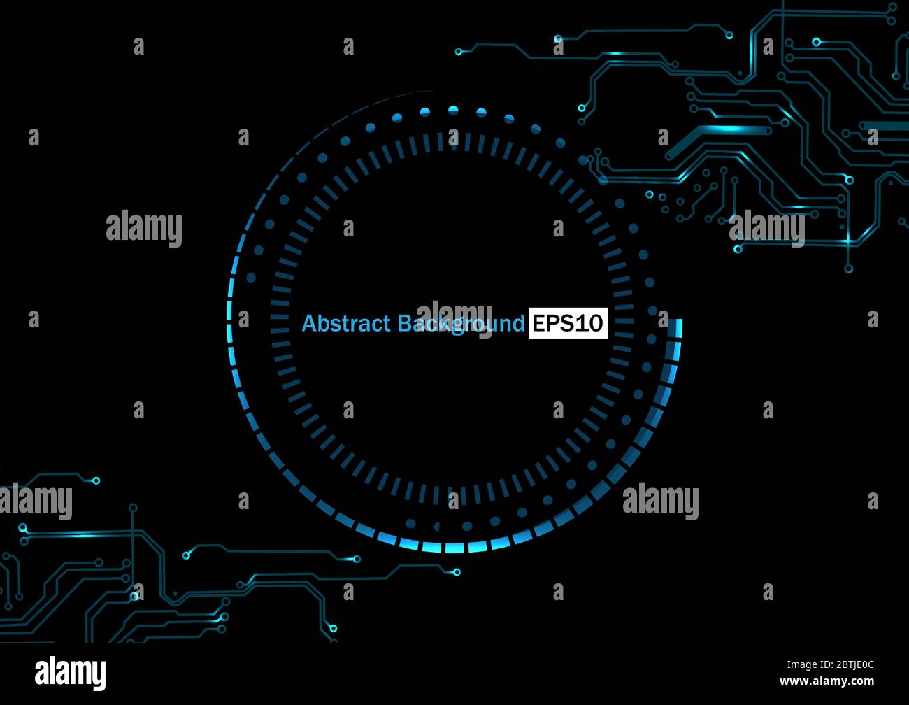 Abstract vector circuit with circle technology concept background ...