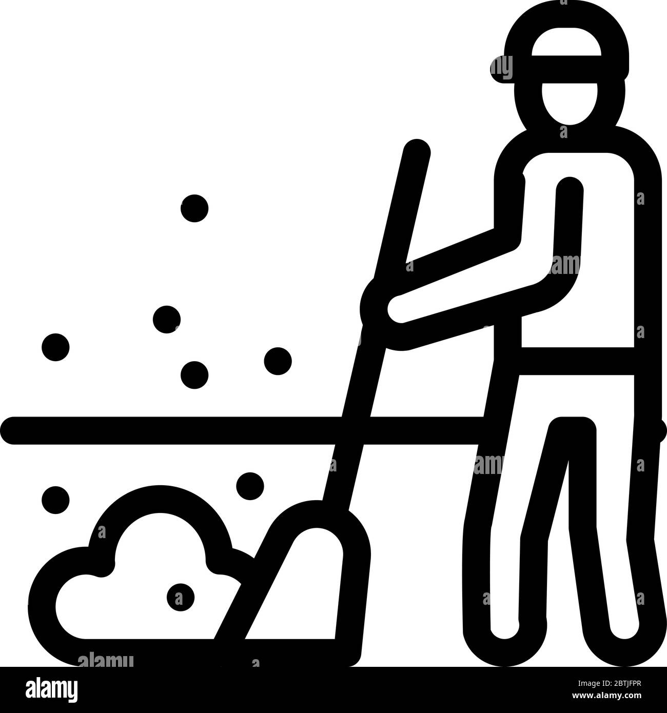 janitor sweep icon vector outline illustration Stock Vector Image & Art ...