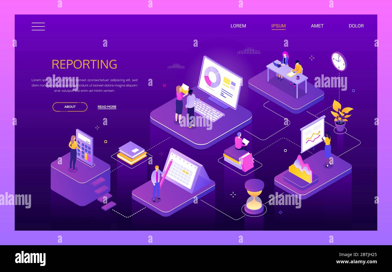 Data analysis - modern colorful isometric vector illustration Stock Vector