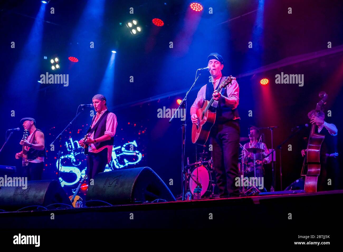 The Salts, Folk Rock music group in concert, Skegness, England. Stock Photo