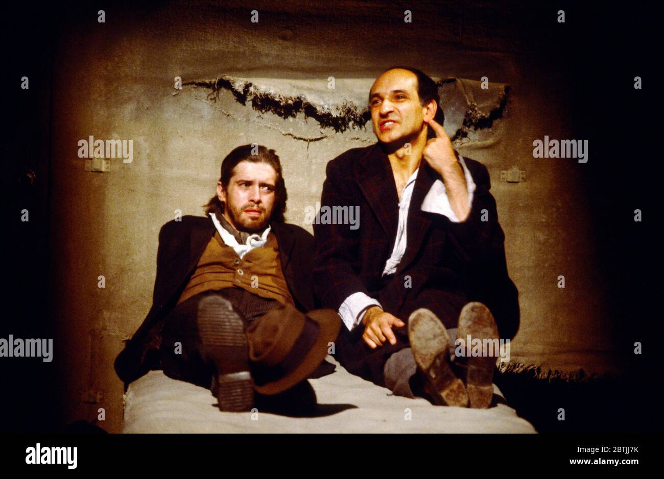 BAAL by Bertolt Brecht design: Ralph Koltai lighting: Leo Leibovici director: David Jones   l-r: Nigel Terry (Ekart), Ben Kingsley (Baal)  Royal Shakespeare Company (RSC) / The Other Place, Stratford-upon-Avon, England  01/08/1979                   (C) Donald Cooper/Photostage   photos@photostage.co.uk   ref/CT-01 Stock Photo