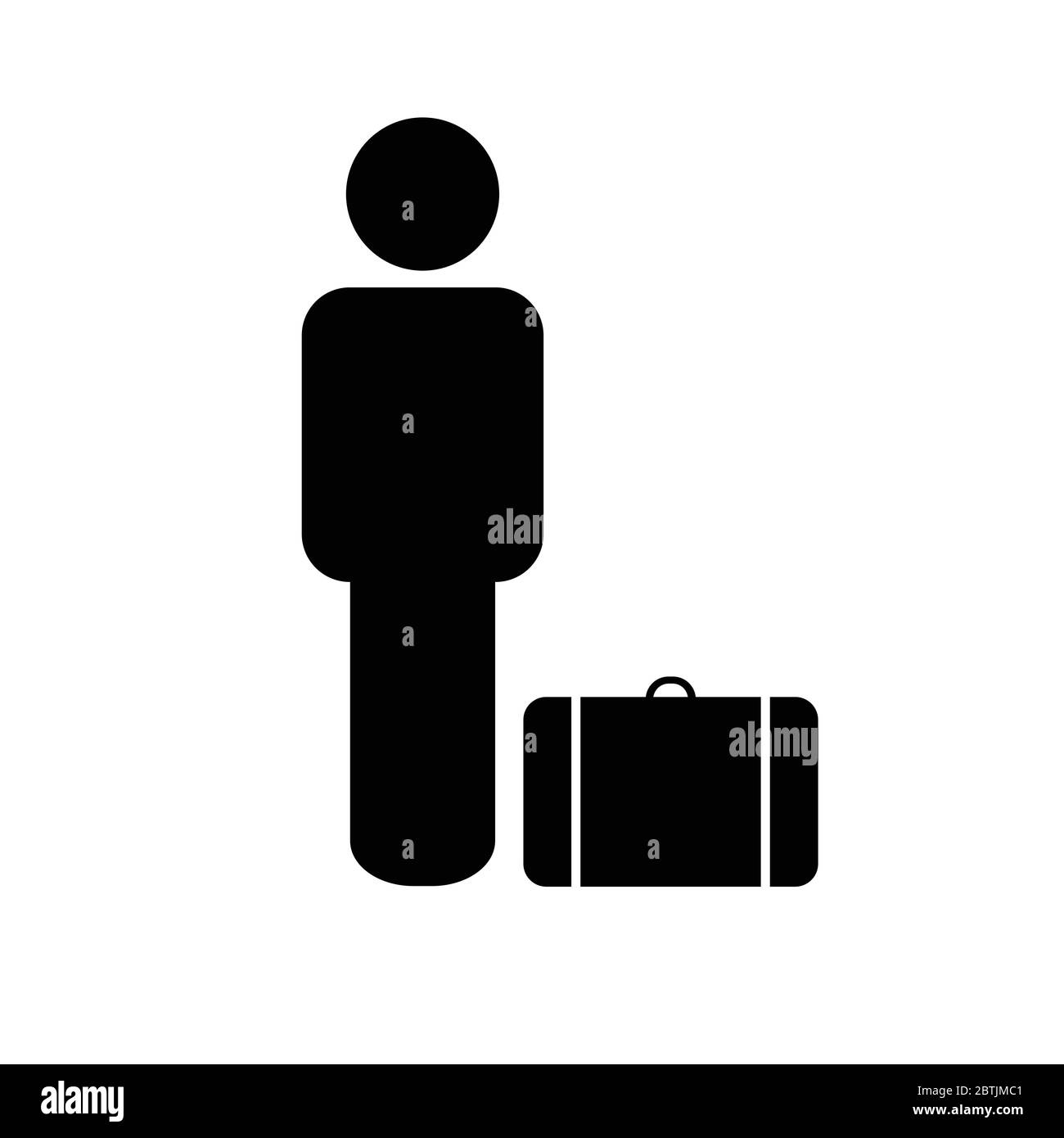 man icon with travel bag vector illustration Stock Vector