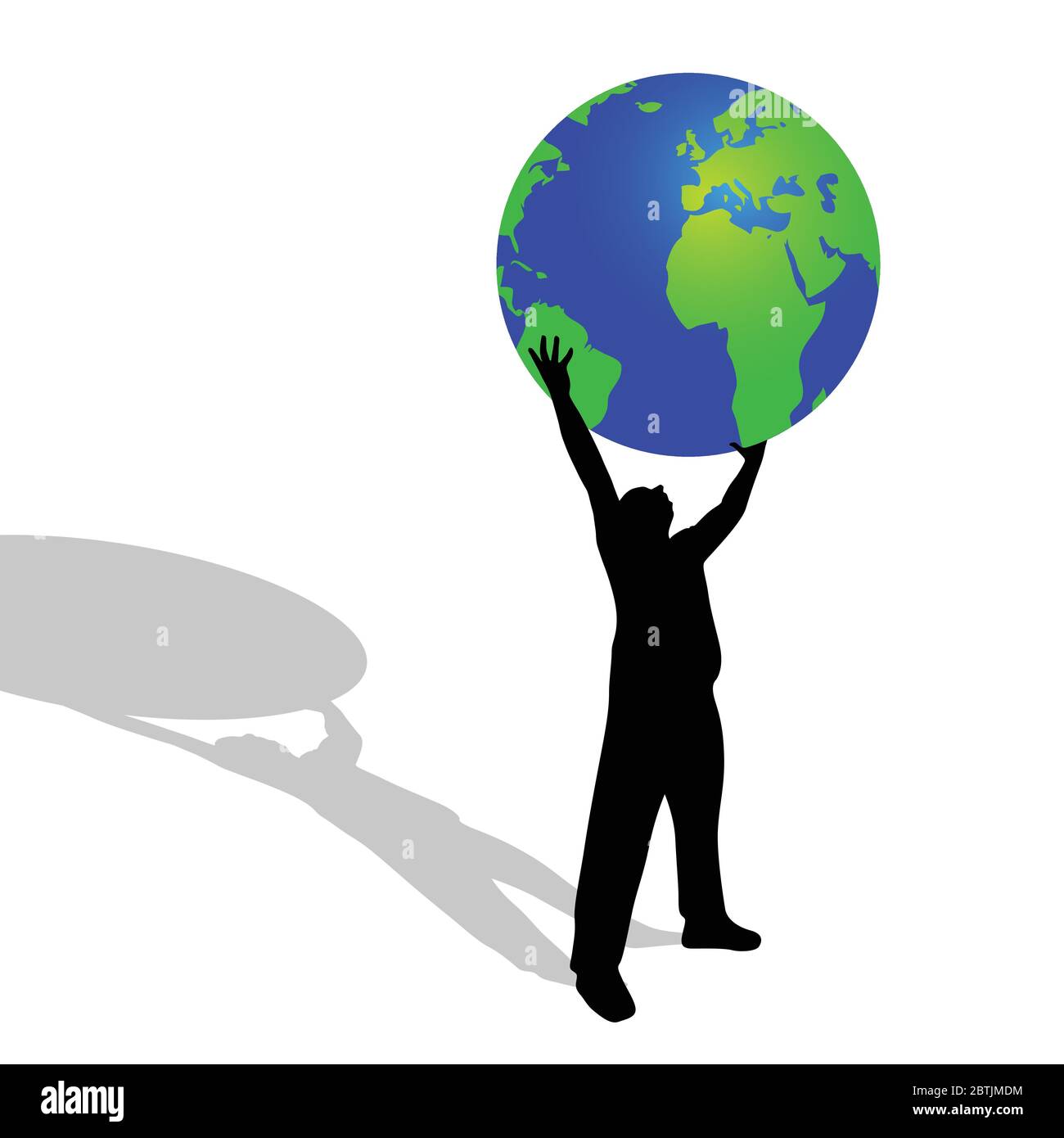 man holding a globe vector illustration of world Stock Vector Image ...