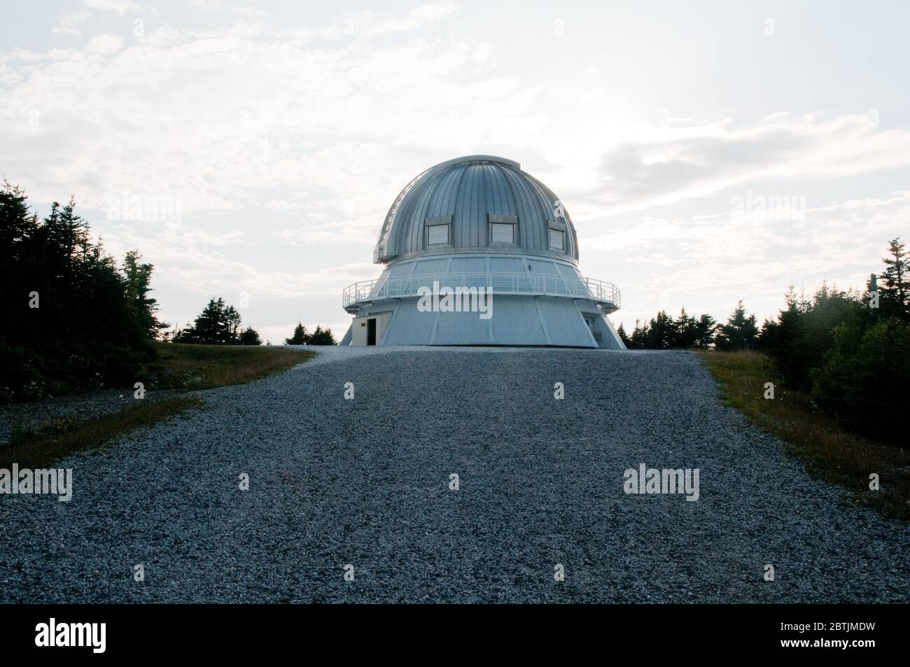 The Mont Megantic Astronomical Observatory in the dark sky preserve in Mont Megantic National Park, Appalachia, Eastern Townships, Quebec, Canada. Stock Photo