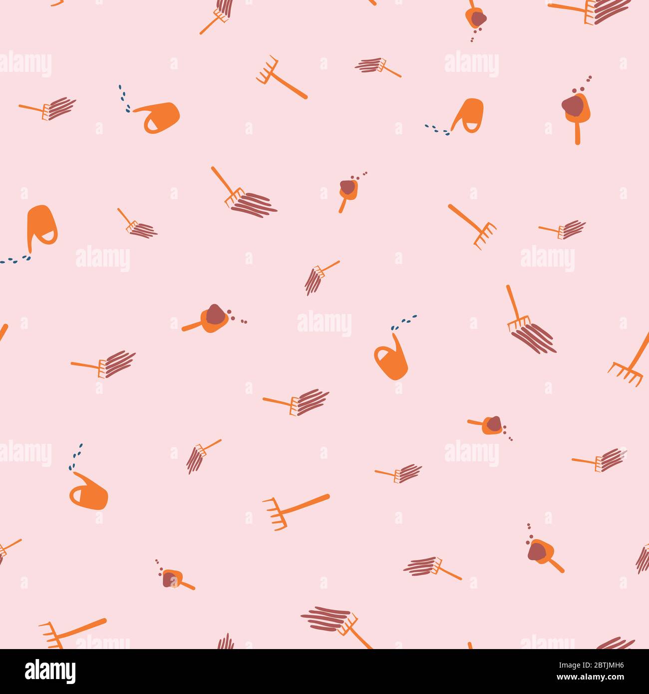 gardening tools seamless vector pattern Stock Vector