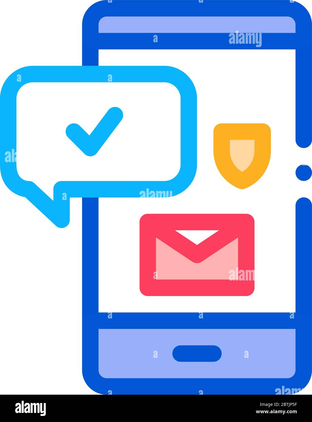mobile data protection icon vector outline illustration Stock Vector ...