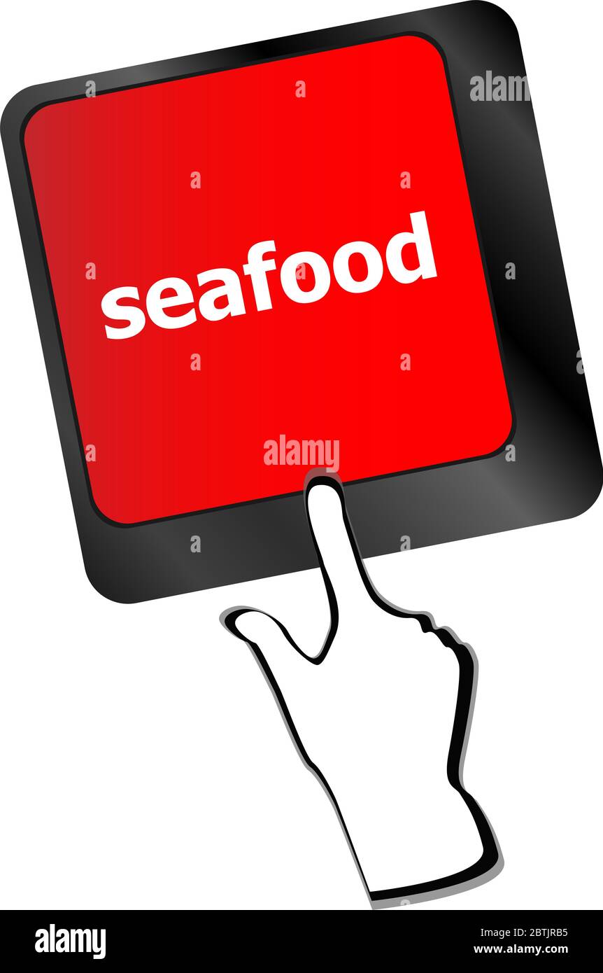 keyboard key layout with sea food button Stock Photo