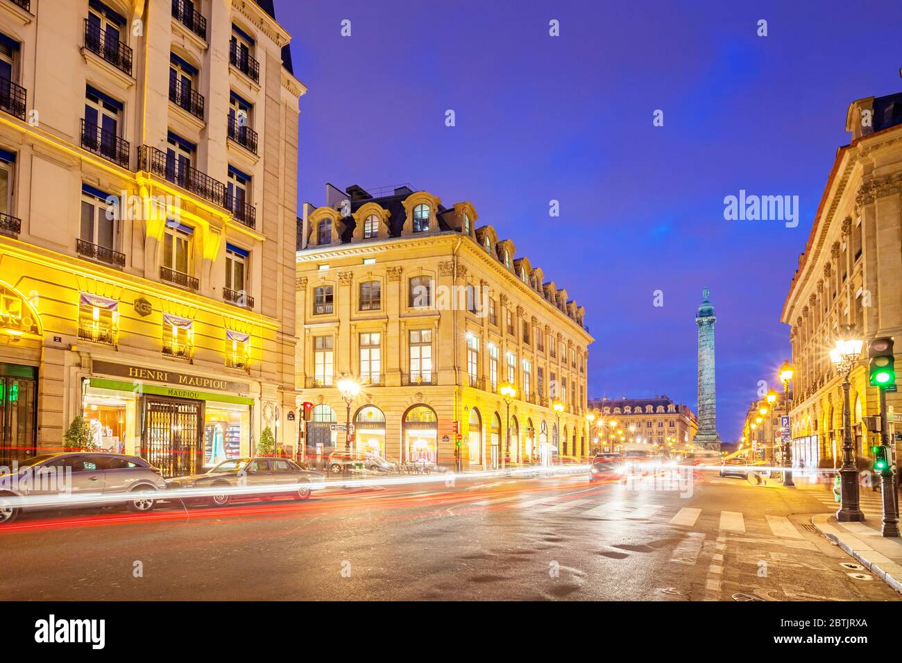 Rue de la Paix leading to Place Vendôme in downtown Paris France Stock Photo