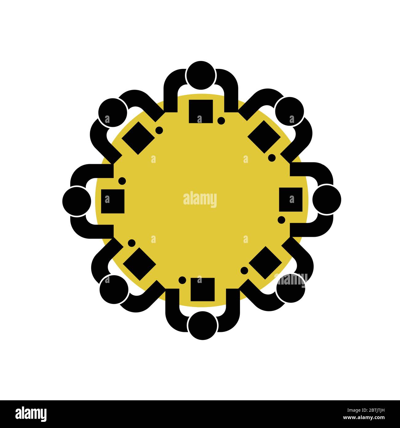 people at a round table vector illustration Stock Vector Image & Art ...