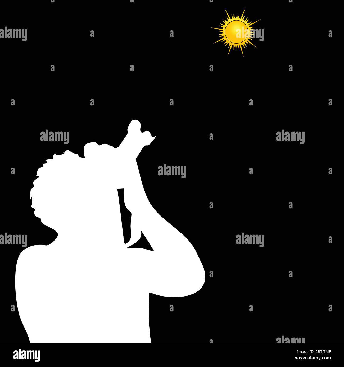 photographer photographing the sun vector illustration Stock Vector