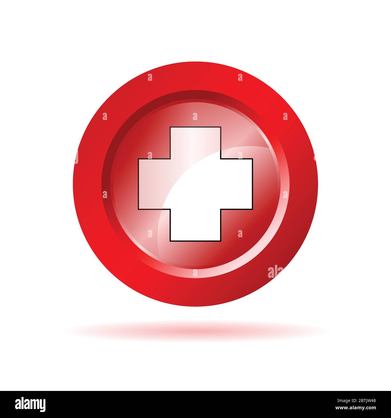 red cross sign vector illustration on a white background Stock Vector