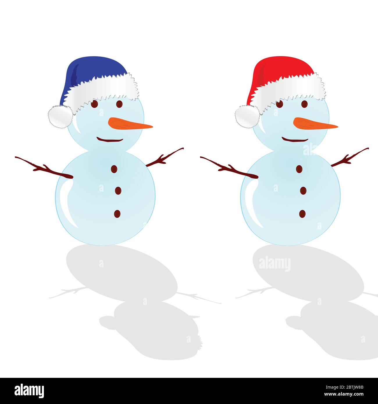 snowman with red hat vector illustration Stock Vector Image & Art - Alamy