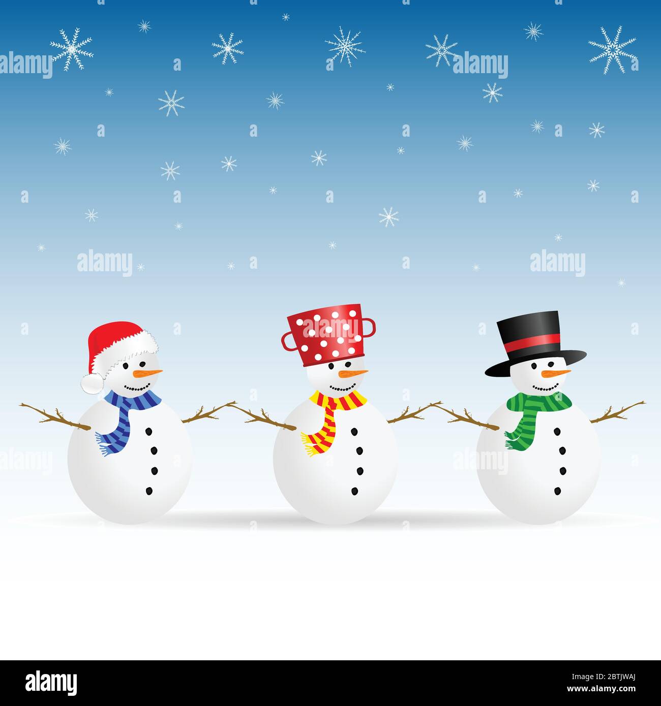 snowman set color vector illustration Stock Vector Image & Art - Alamy