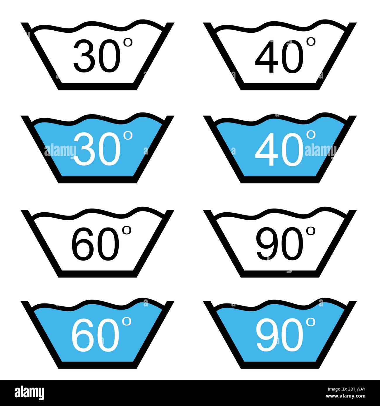 set of washing sign vector illustration on white Stock Vector Image