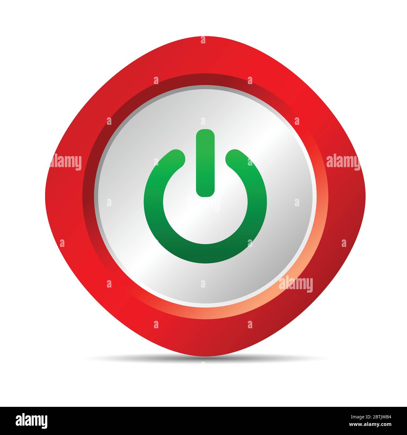 power button art vector illustration in red color Stock Vector