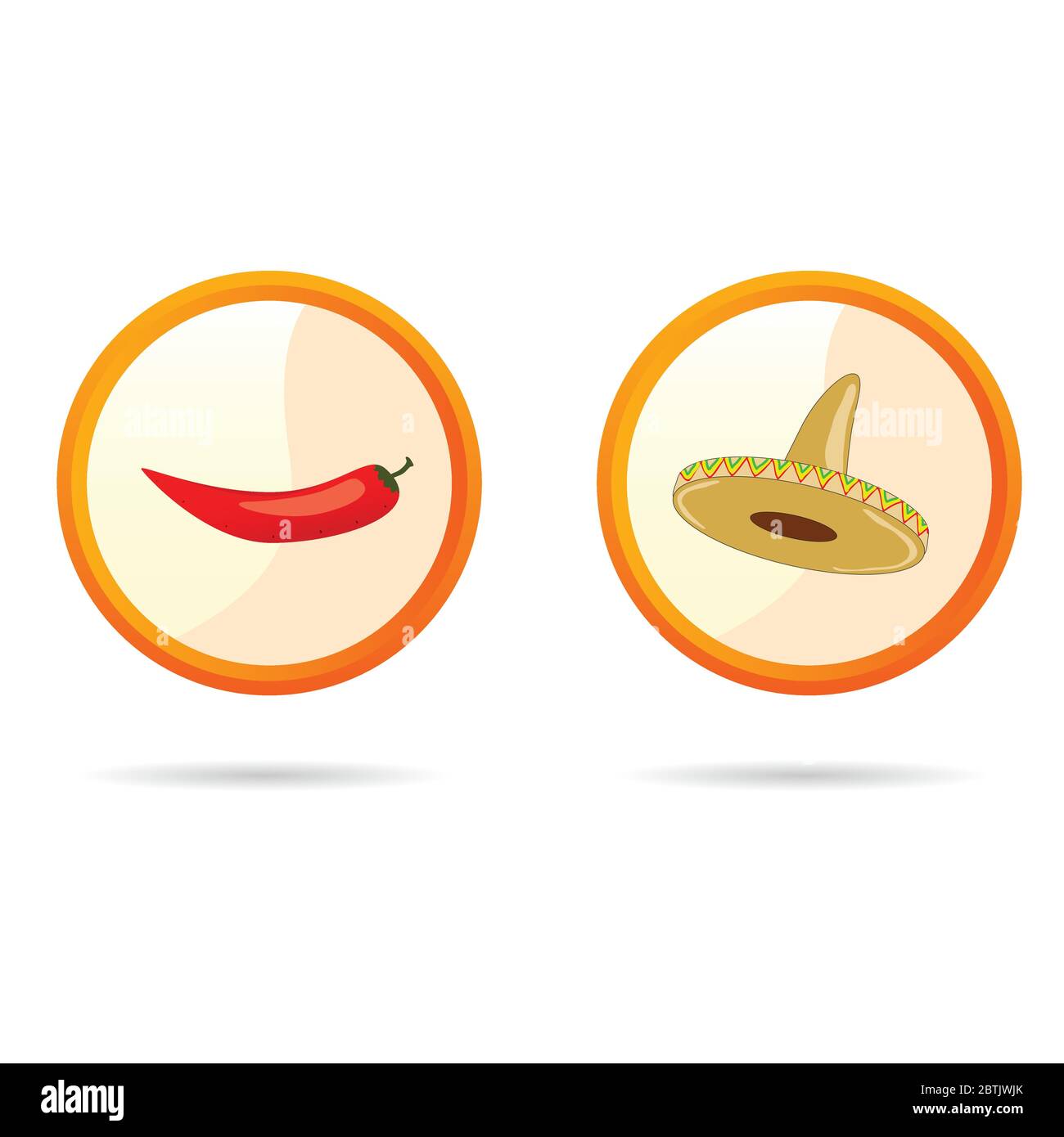 red chili peppers and sombrero vector illustration Stock Vector Image ...