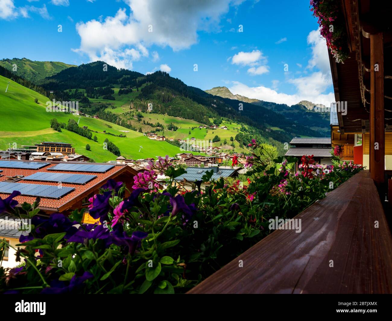 Traditional wooden alpine house solar hi-res stock photography and ...