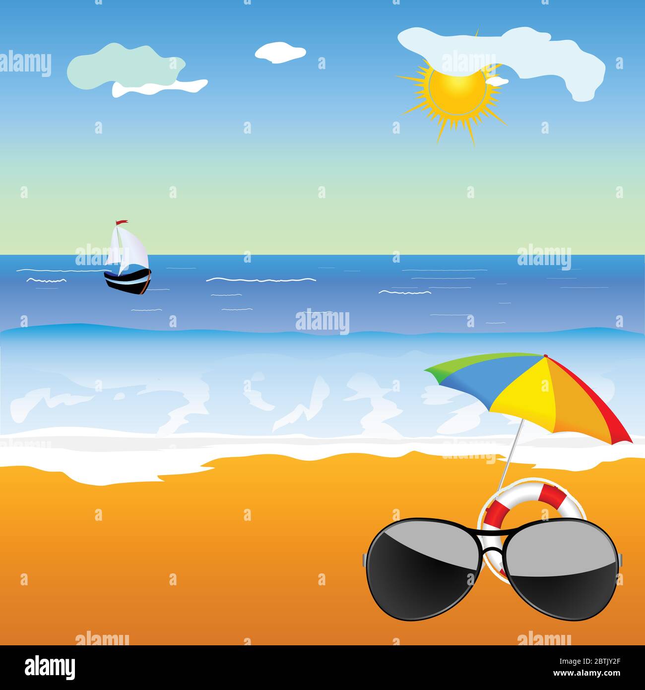 sunglass on the beach vector illustration Stock Vector Image & Art - Alamy