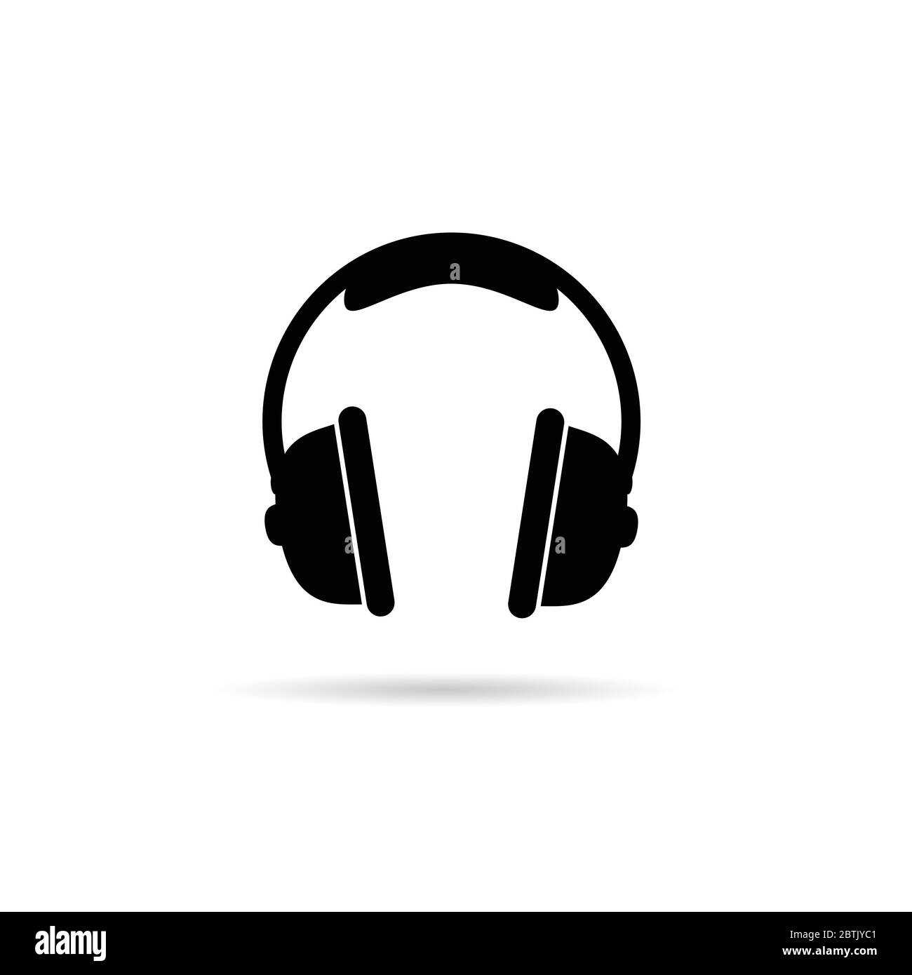 headphones black and white vector illustration Stock Vector