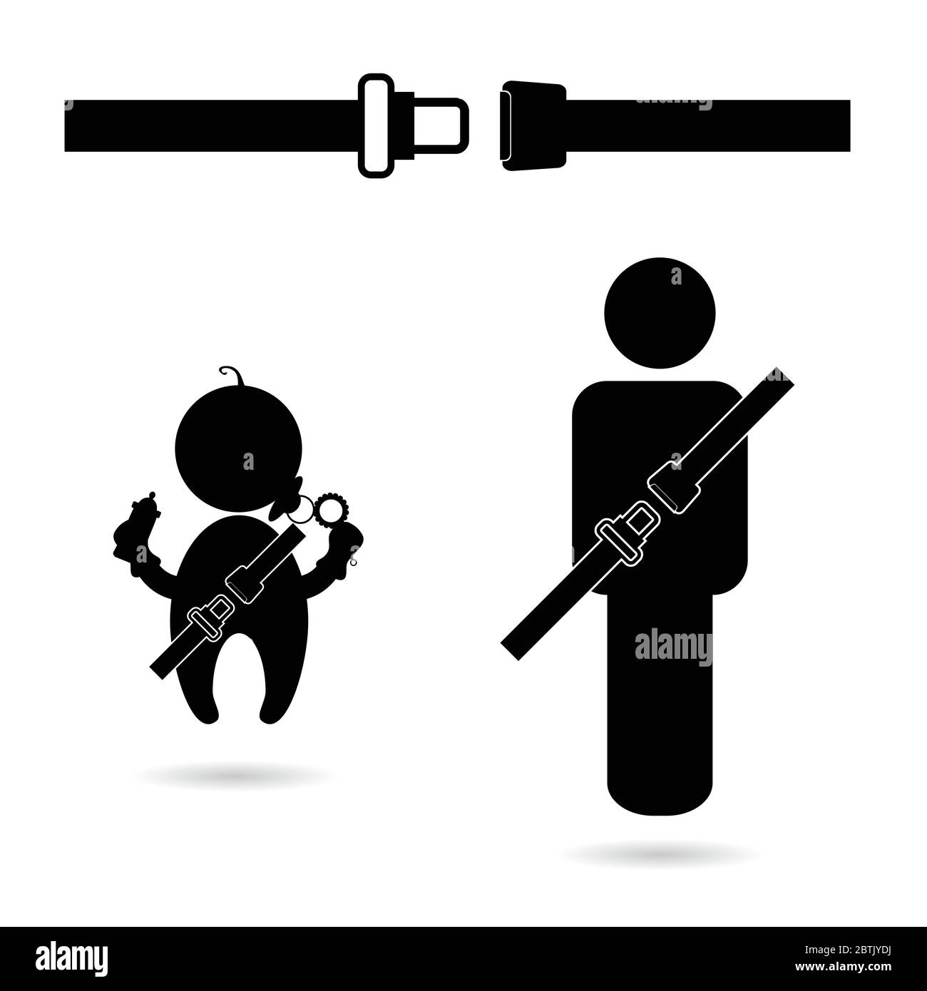 seat belt with people icon vector illustration Stock Vector