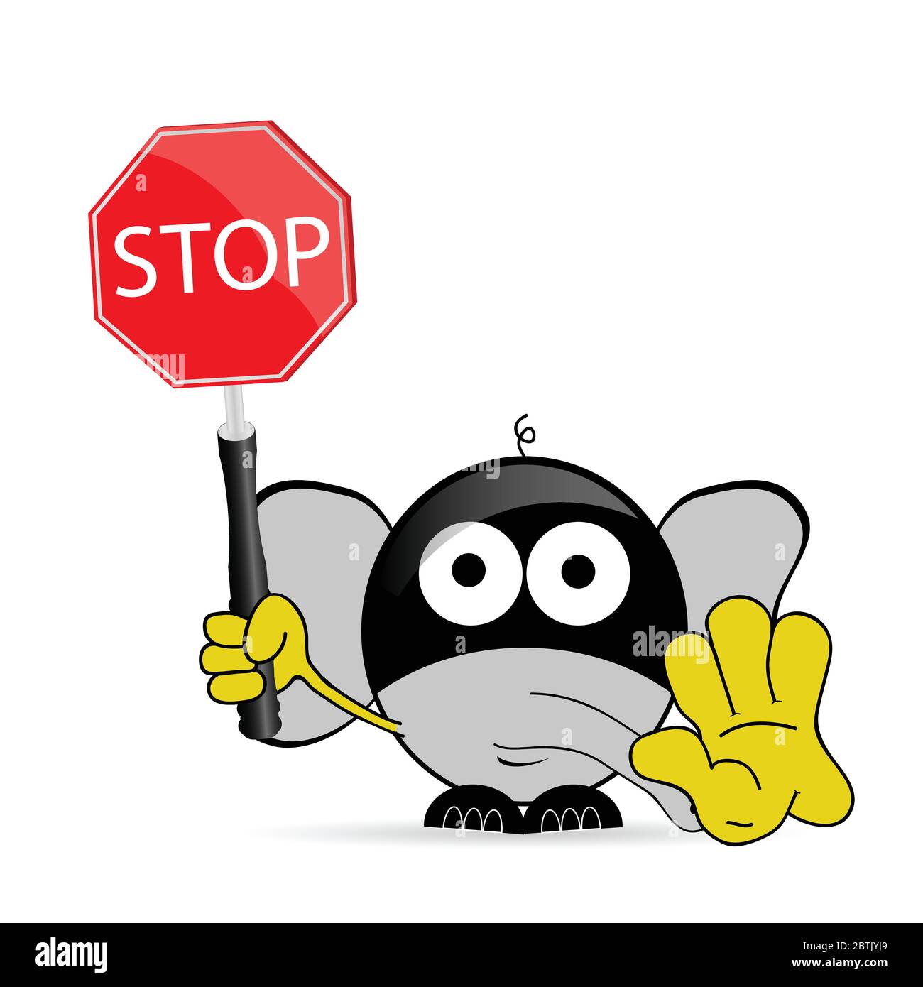 sweet and cute elephant with sign stop vector Stock Vector Image & Art Alamy